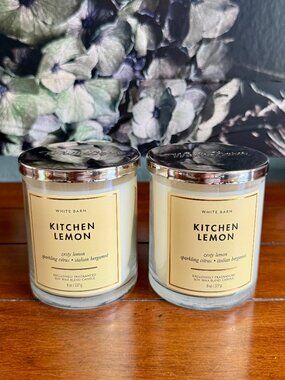 NEW 2-Pc KITCHEN LEMON Single Wick Candles Bath and Body Works